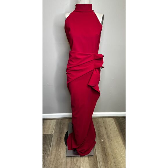 NWT CHIARA BONI LA PETITE ROBE Gudrum Halter Ruffle Gown Size 44(US8) $995 - Picture 9 of 11